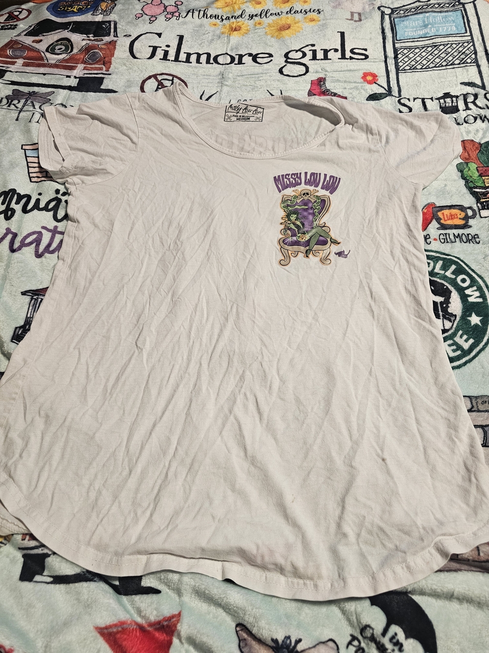 Missy Lou Lou Medusa Graphic Tee - Light Cream